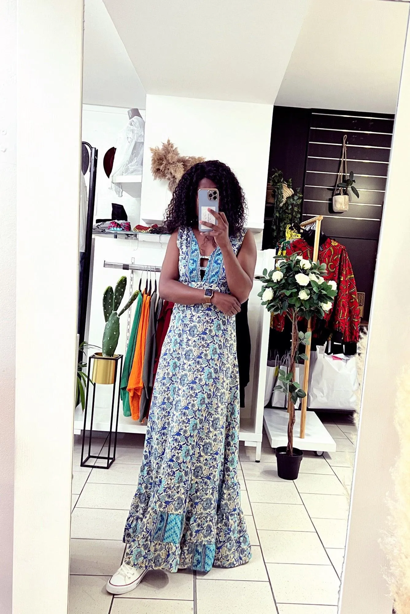 Robe longue imprimée