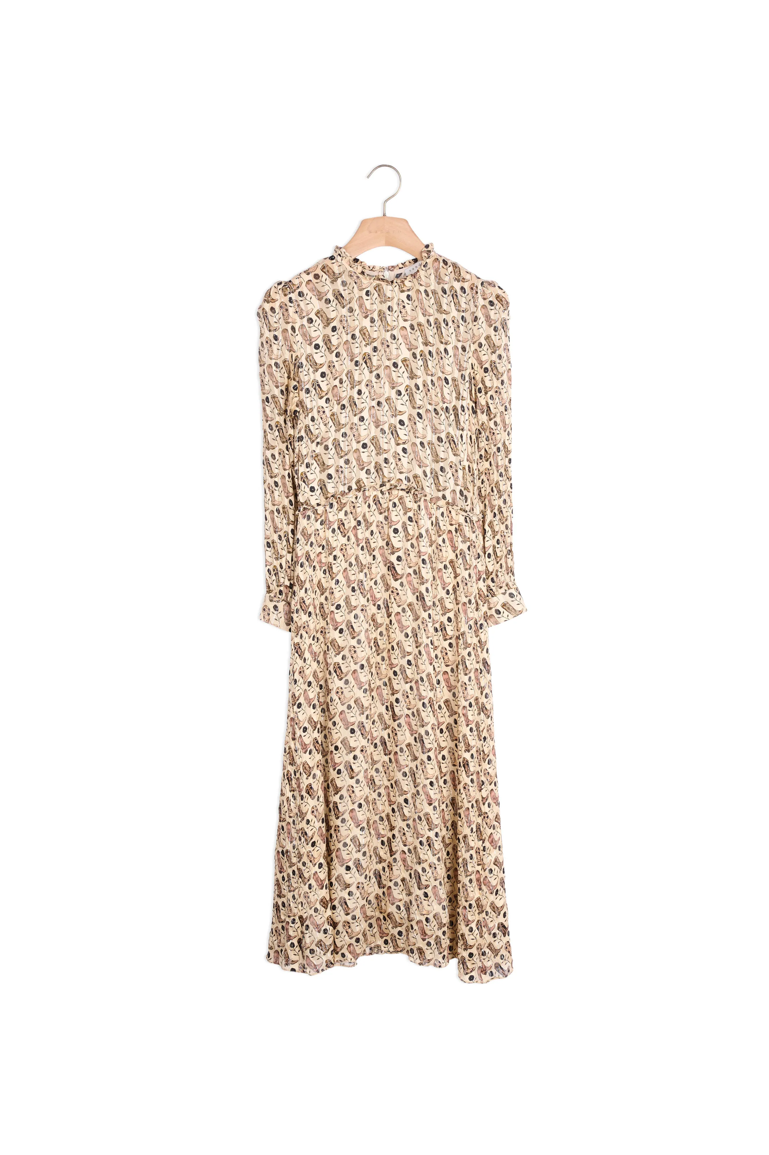 Robe midi en soie lurex imprimée