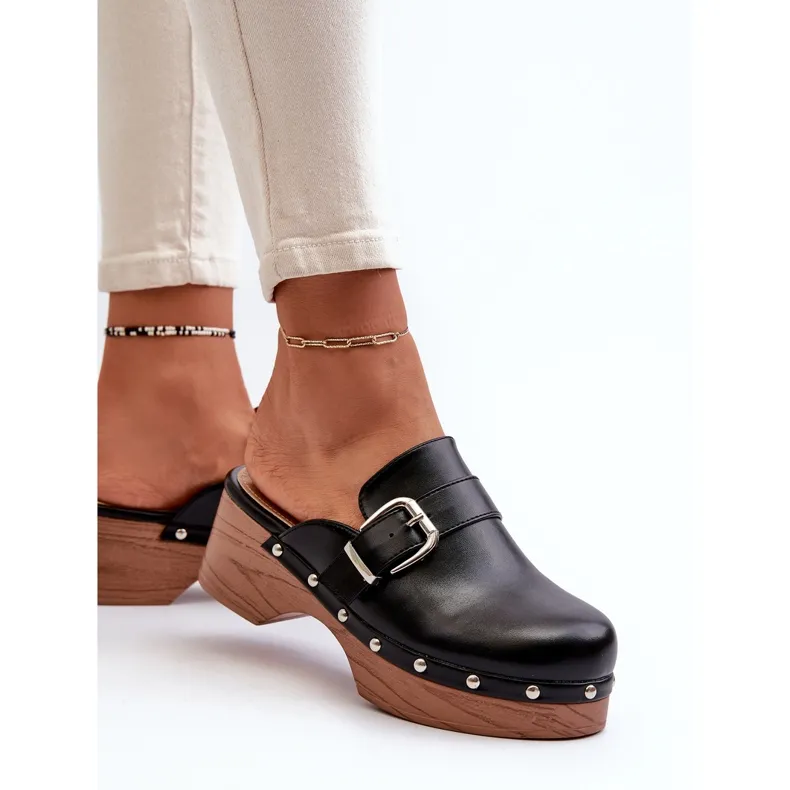 Sabots Seprilla noirs pour femmes avec boucle le noir