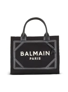 SAC CABAS B-ARMY EN TOILE MONOGRAMME ET CUIR LISSE - BALMAIN pour FEMME | Printemps