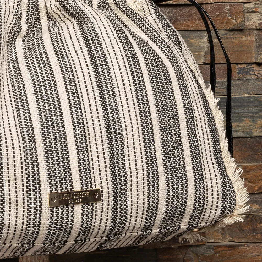 Sac cabas en tissu jaquard noir