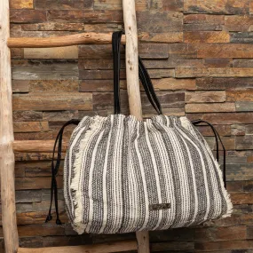 Sac cabas en tissu jaquard noir
