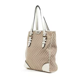 Sac Cabas Vintage Céline Toile imprimée Triomphe Ecru