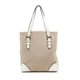Sac Cabas Vintage Céline Toile imprimée Triomphe Ecru