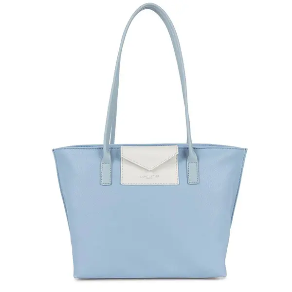 Sac cabas épaule Maya - Bleu Ivoire Bleu Cendre | Lancaster | Gandy.fr