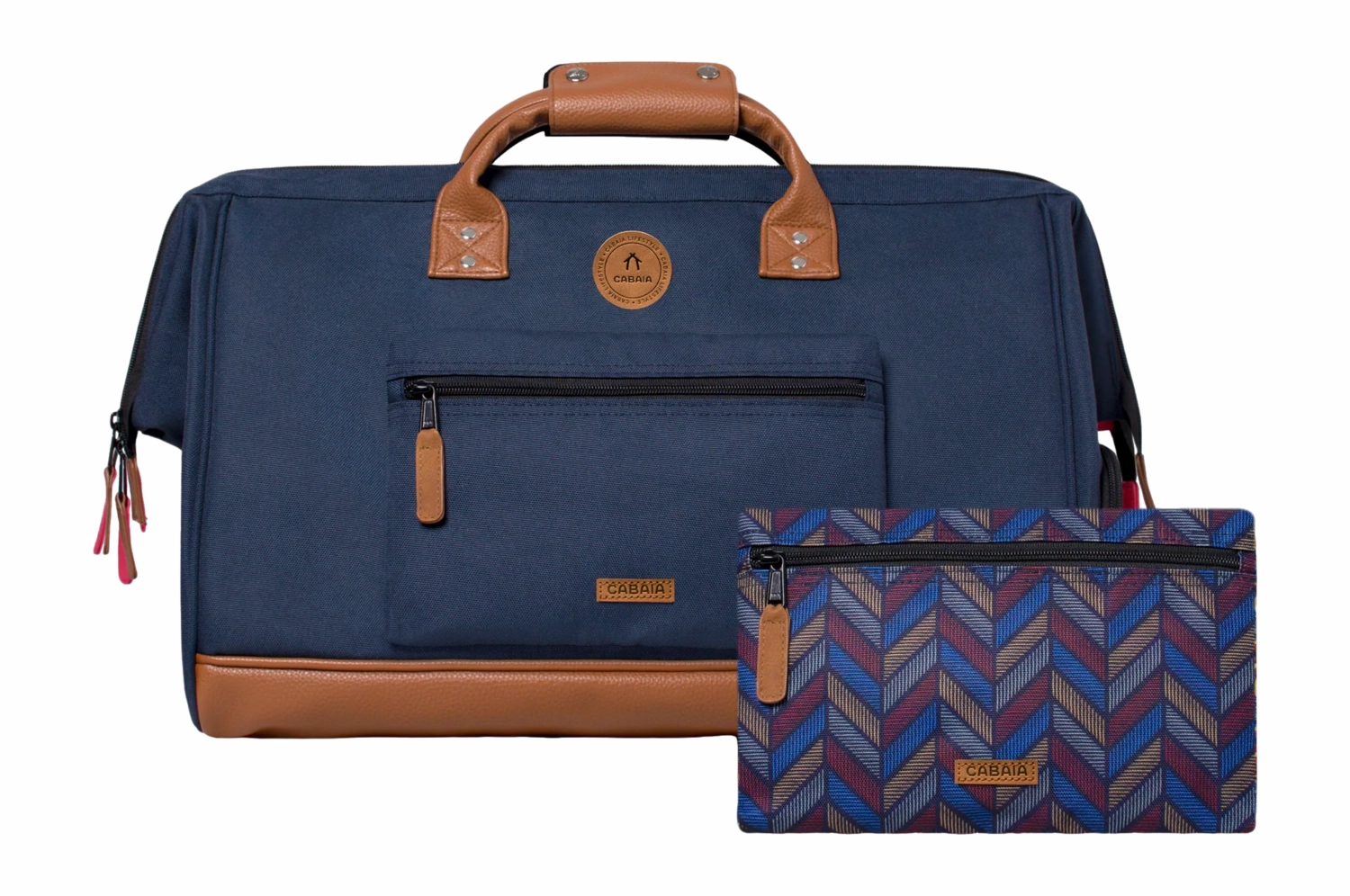 Sac de Voyage Cabaïa Duffle Essentials Chicago Navy X Brown Vegan Leather