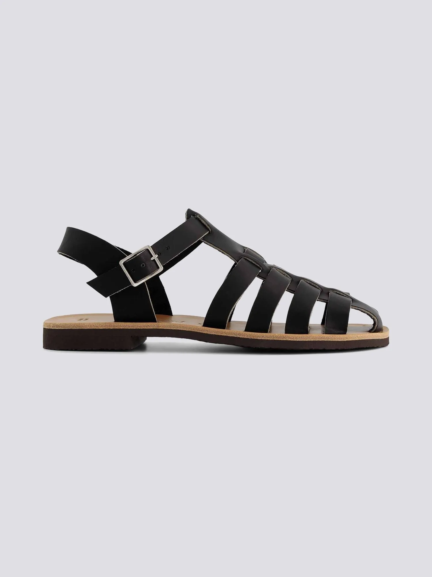 Sandales fermees helene cuir tannage vegetal noir femme - Max Vincent - Marques de France