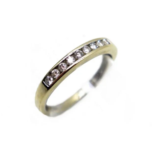 SANS MARQUE BAGUES alliance en or blanc sertie 9 diamants 0.12ct