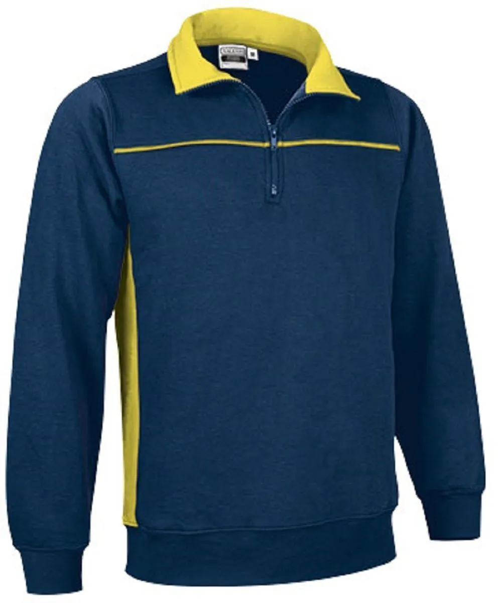 Sweat bicolore - Homme - réf THUNDER - bleu marine et jaune 