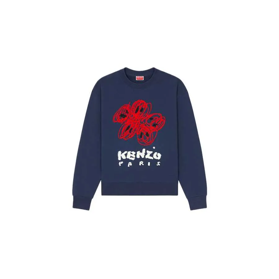 Sweatshirt Brodé Kenzo Drawn Varsity Bleu Nuit Kenzo Homme | Toulouse