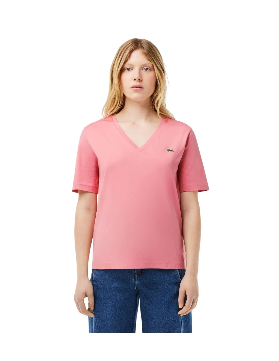 T shirt femme Lacoste Ref 62397 QDS Rose
