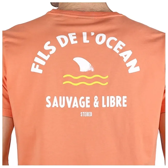 T-shirt Fils de l'Océan - Orange Vintage