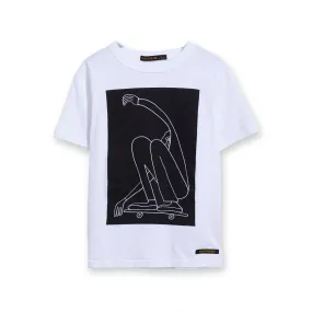 T-shirt Kid Optical White Skater