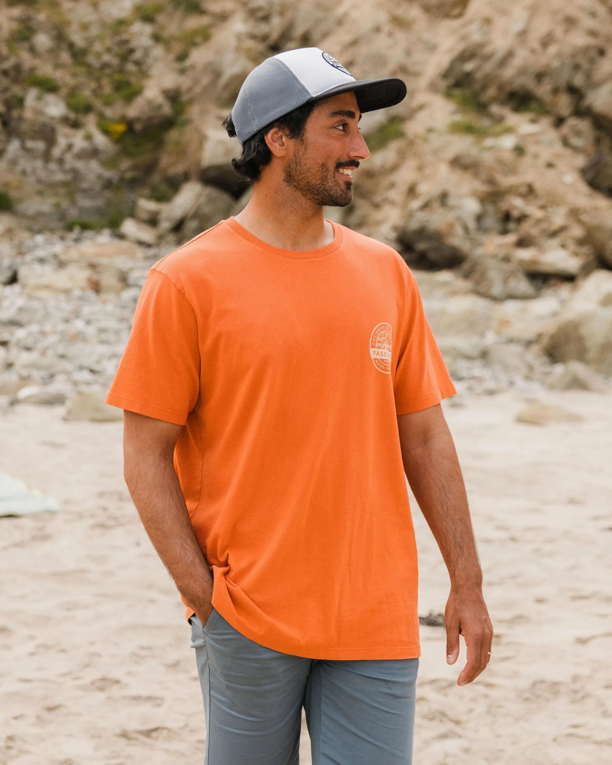T-shirt Odyssey en Coton Recyclé - Orange Brlé