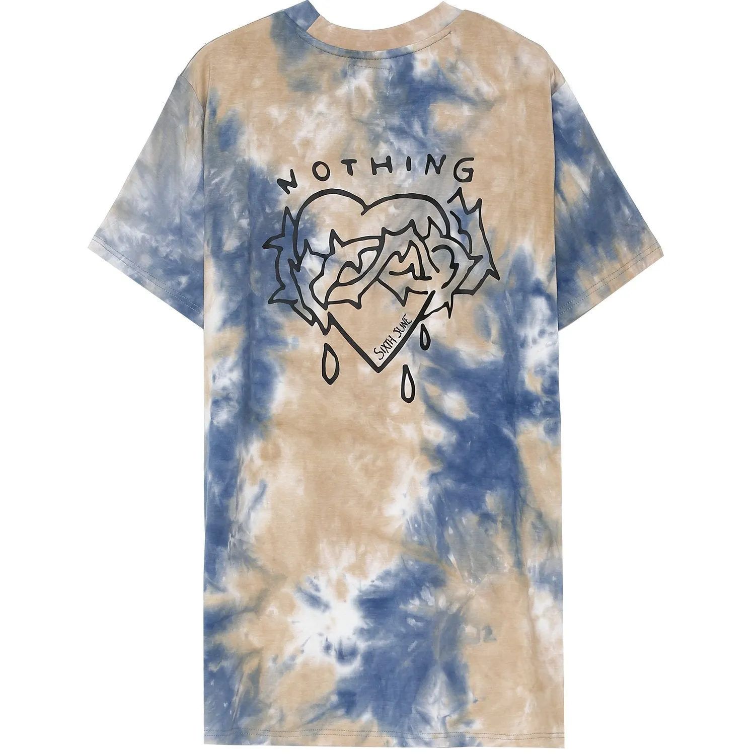 T-shirt tie dye nothing bleu beige