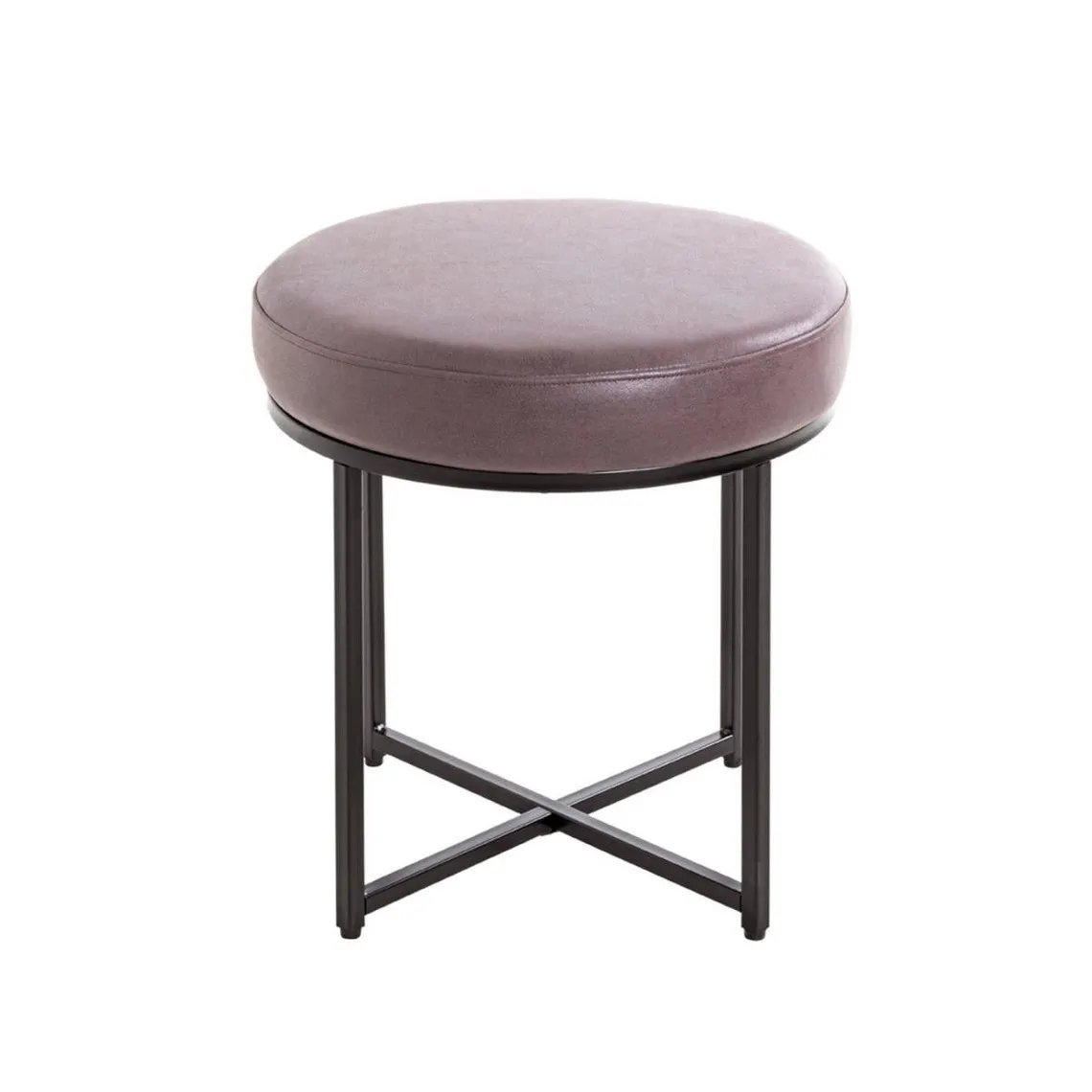 Tabouret noir en tube d'acier laqué | 3 Suisses