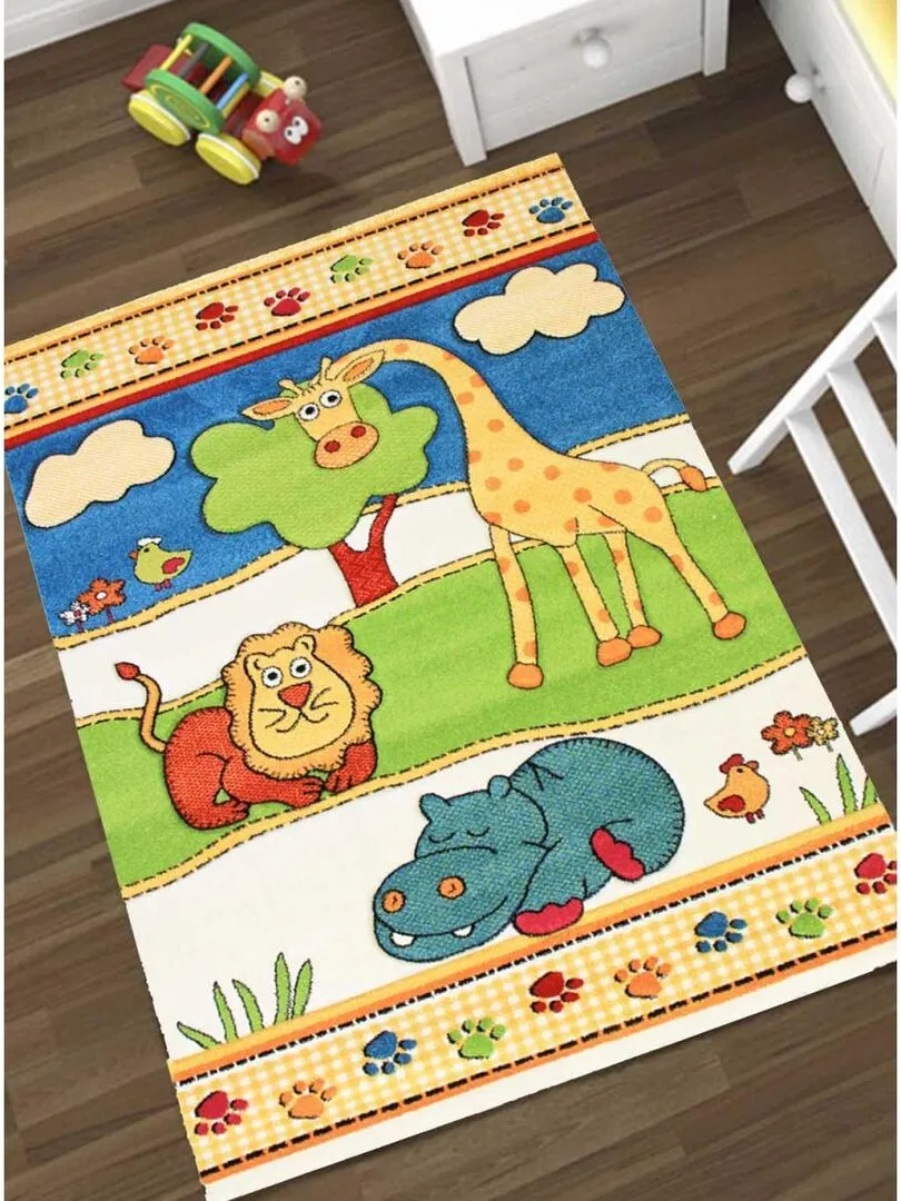 Tapis salon ANIMAUX OEKO-TEX® - Jaune