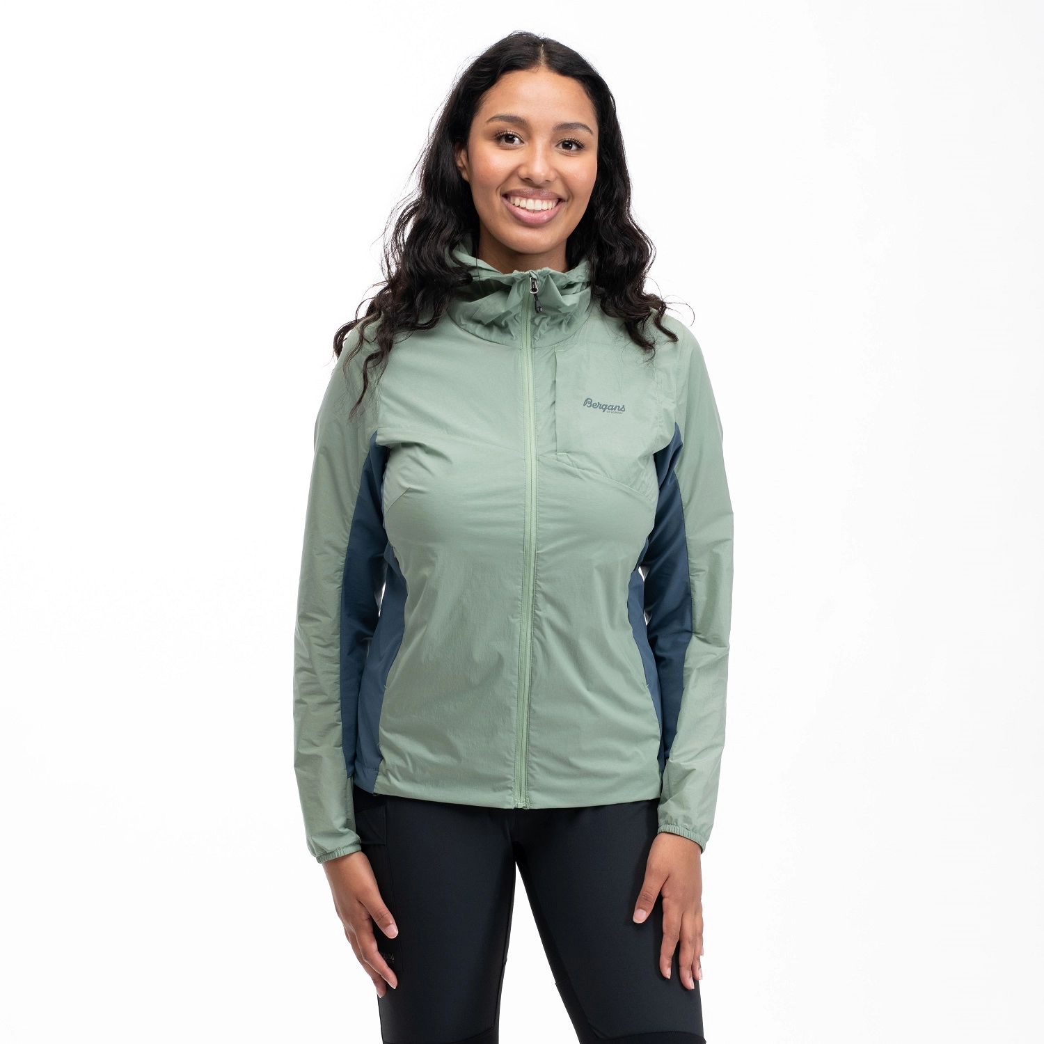 Veste Bergans Femme Rabot Light Windbreaker Jade Green/Orion Blue