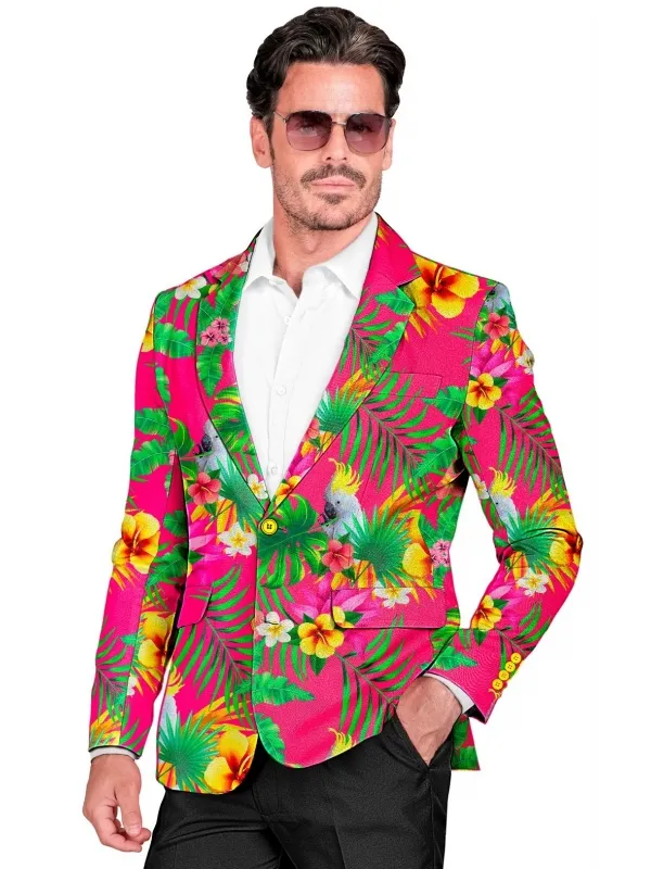 Veste Copacabana Fluo Rose : Fête Tropicale et Style Exotique Éclatant