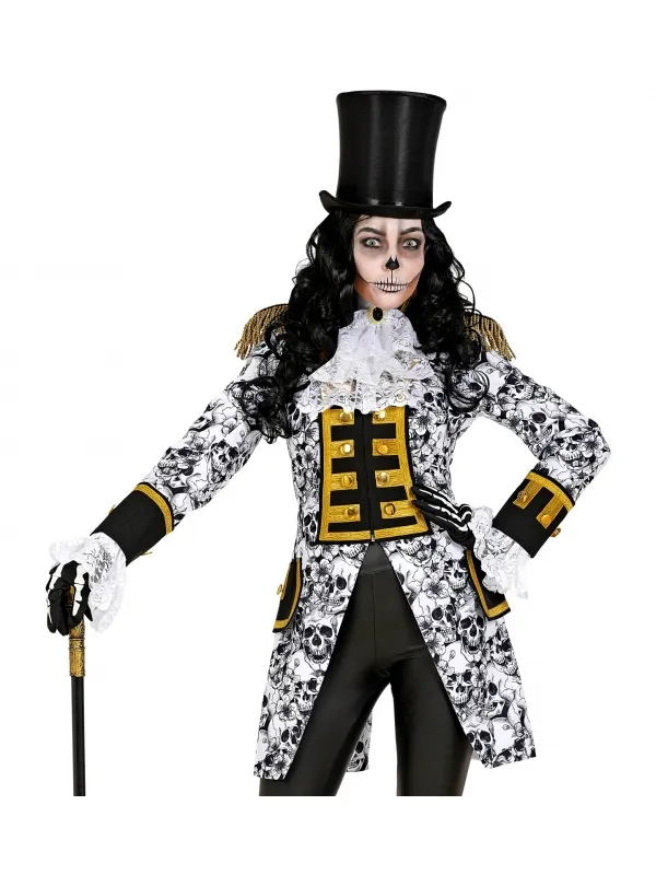 Veste de Parade Jour des Morts pour Femme : Élégance Macabre pour Halloween