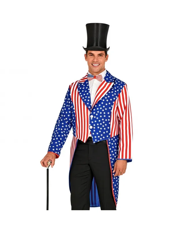 Veste queue de pie homme, couleurs drapeau USA